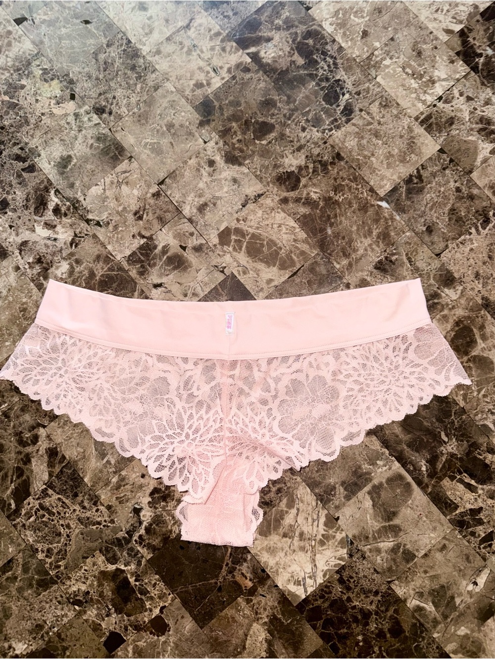 Victorias Secret Pink lace cheekster panty NWT Large euphoria pink